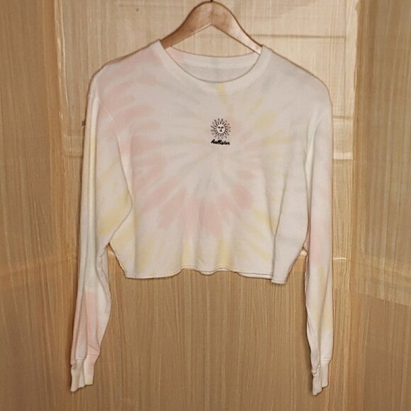 Hollister Tops - Hollister Womens White Pastel Tie Dye Cropped Sweatshirt Small